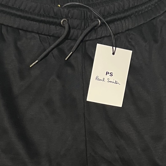 NWT Paul Smith Joggers Track Pants in Black with Swirl Stripe Women's Size XL - Picture 8 of 9